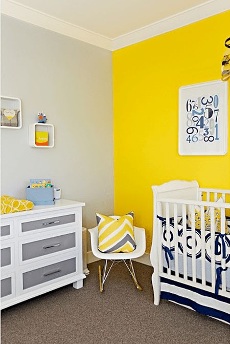 Желтый цвет в интерьере детской комнаты