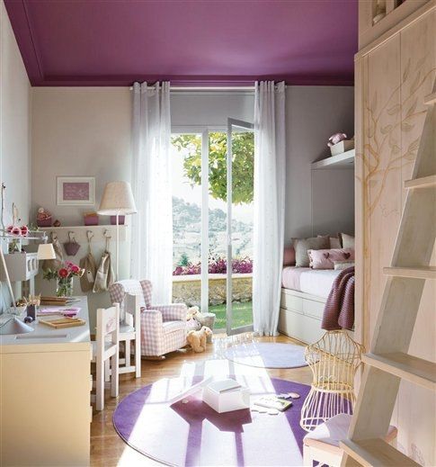 Фиолетовый интерьер детской комнаты